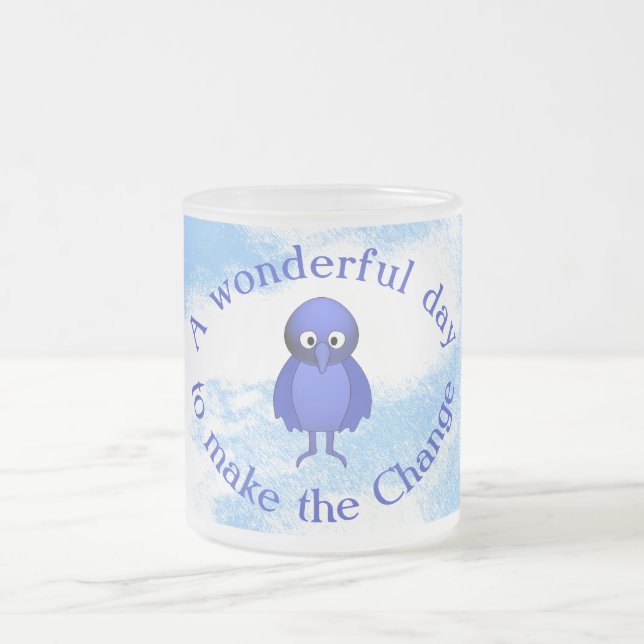 Tasse Givré Motivation des oiseaux bleus (Centre)