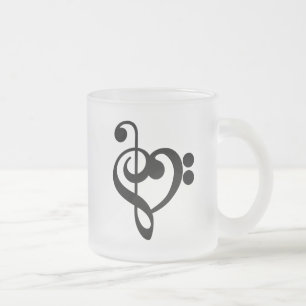 Tasse Givré Musicien Musique Cœur - Clé de Sol Clé de Fa