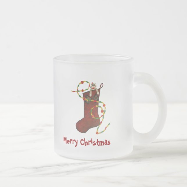 Tasse Givré Musique de singe de Noël (Droit)