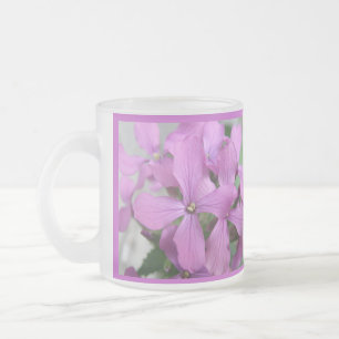 Tasse Givré Musique violette Fleur sauvage en verre dépoli