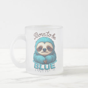 Tasse Givré Né pour être bleu, mignon paresse