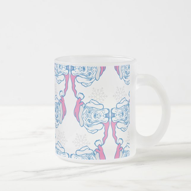 Tasse Givré Noël Chien Drôle (Droit)