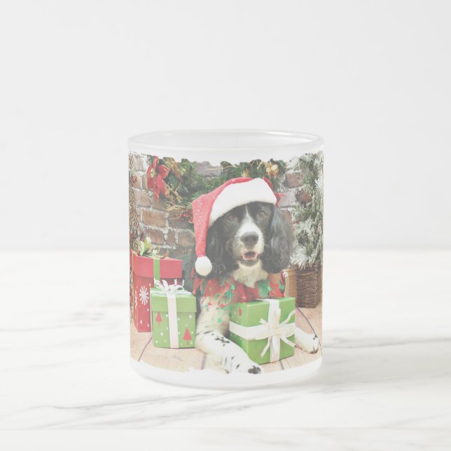 Tasse Givré Noël - épagneul de springer anglais - Lucy (Centre)