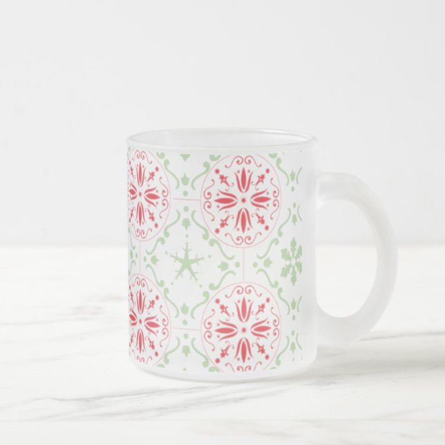 Tasse Givré Noël Vacances Élégant Motif simple Flocon de neige (Droit)