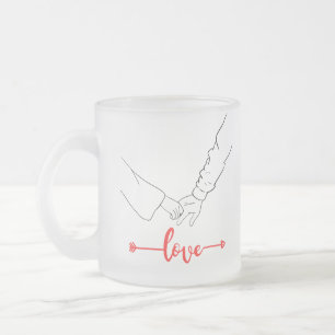 Tasse Givré Noir et blanc Illustration Holding Hands couple