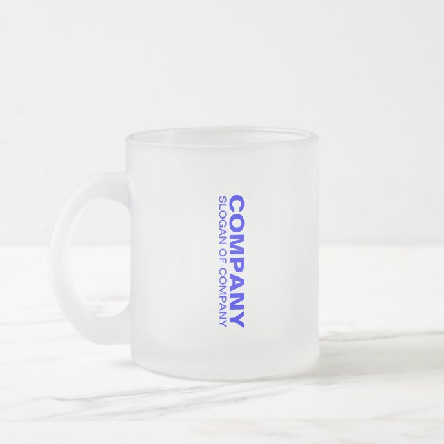 Tasse Givré Nom d'entreprise personnalisé et Slogan | Meilleur (Gauche)