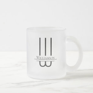 Tasse Givré Nom Monogramme noir