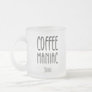 Tasse Givré Nom personnalisé Café Maniac - Drôle