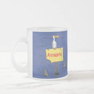 Tasse Givré Oiseau de mer amusant entouré de dessins animés de