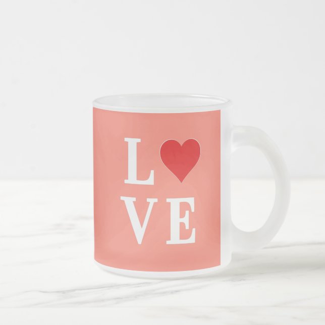 Tasse Givré Orange LOVE Moderne (Droit)