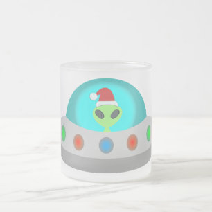 Tasse Givré OVNI de Noël Ho Ho Alien soucoupe volante