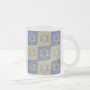 Tasse Givré Panneaux d'art étoile de David bleu or