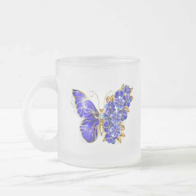 Tasse Givré Papillon saphir à fleurs (Gauche)