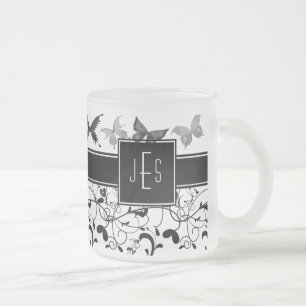Tasse Givré Papillon Victorian Flourian noir blanc