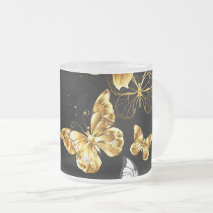Tasse Givré Papillons blancs et dorés