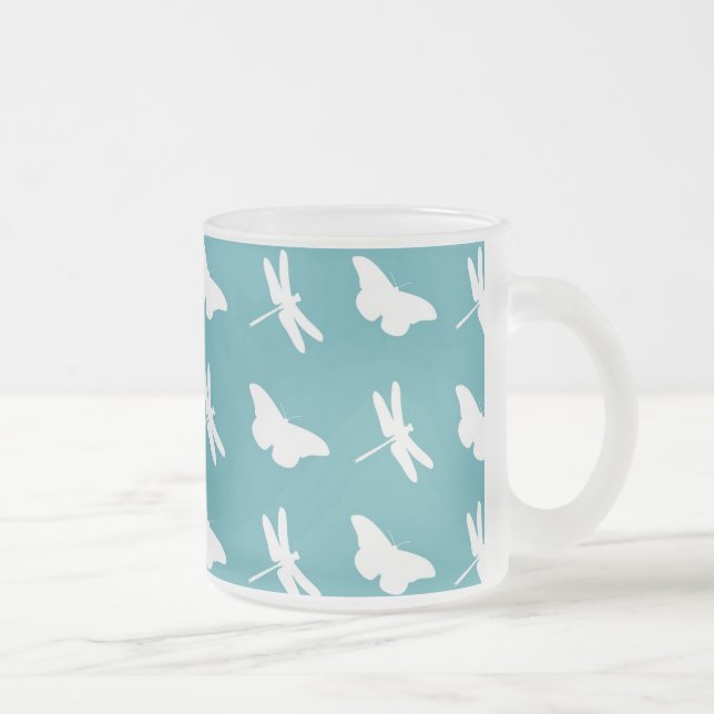 Tasse Givré Papillons sarcelles et libellules Motif (Droit)