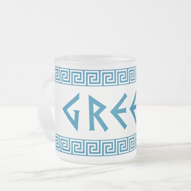Tasse Givré pays de la grèce nom du texte symbole grec (Devant gauche)