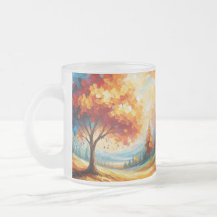 Tasse Givré Peinture de Paysage avec des Couleurs Vives
