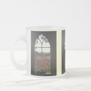 Tasse Givré peinture de paysage vue depuis la fenêtre de l'égl
