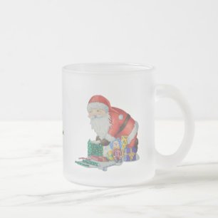 Tasse Givré père Noël mignonne avec des présentateurs pour noë