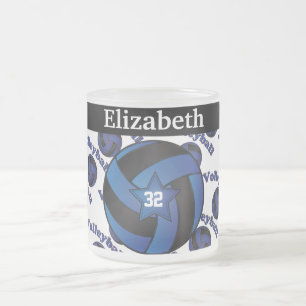 Tasse Givré Personnalisez le volleyball bleu-foncé