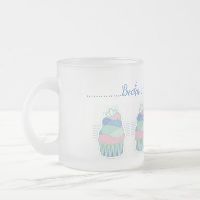 Tasse Givré Pink bleu vert mignon cupcake gelé (Gauche)