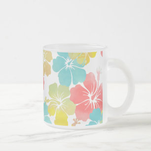 Tasse Givré PixDezines aquarelle hibiscus/orange/jaune/bleu