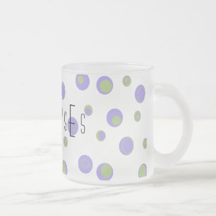 Tasse Givré Pois vert violet Monogramme