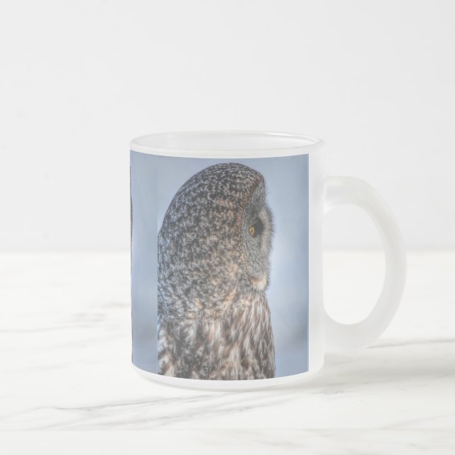 Tasse Givré Profil de la faune de la Chouette grise - Raptor (Droit)