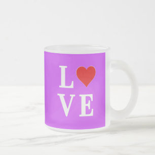Tasse Givré Purple LOVE Heart Élégant élégant