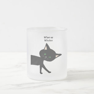 Tasse Givré Quelle Sorcière ! Chat noir drôle avec yeux verts