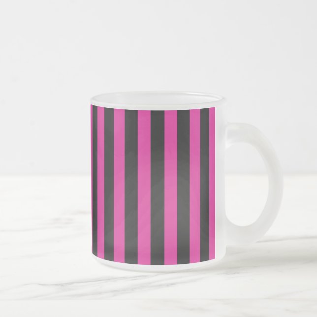 Tasse Givré Rayures de bonbon fuchsia et noir (Droit)