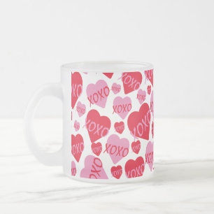 Tasse Givré Red Pink Heart XOXO Motif Valentine Moderne