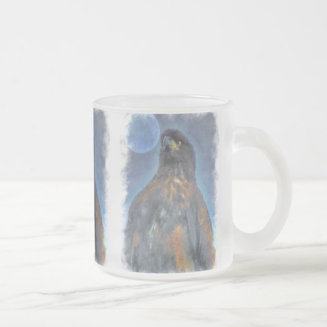 Tasse Givré Regal Young Bald Eagle et Moon Peinture (Droit)