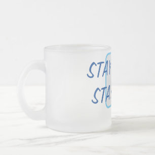 Tasse Givré Restez alerte Restez en sécurité Bleu Sécurité du 