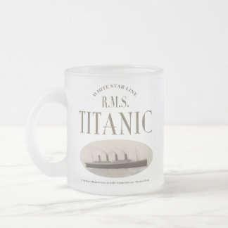 Tasse Givré RMS Bateau fantôme Titanic Sepia Frosted Glass Mus