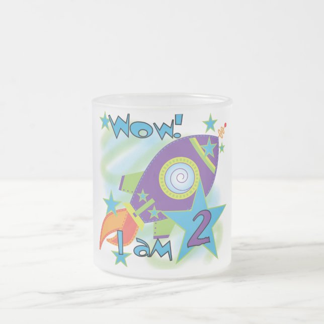 Tasse Givré Rocket Ship 2e Anniversaire T-shirts et cadeaux (Centre)