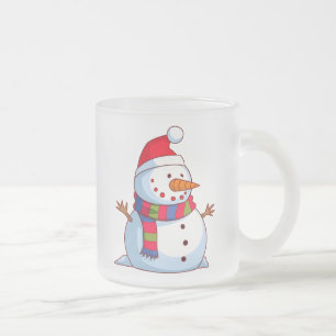 Tasse Givré Rouge Vert Bleu Blanc Noël Snowman