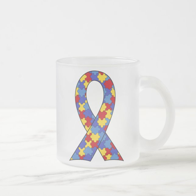 Tasse Givré Ruban de sensibilisation sur l'autisme (Droit)