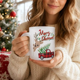 Tasse Givré Rudolph personnalisé Joyeux Noël Camion vintage