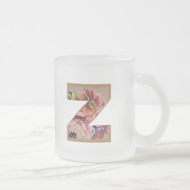 Tasse Givré Rustic Floral Initial Letter Z Monogram (Droit)