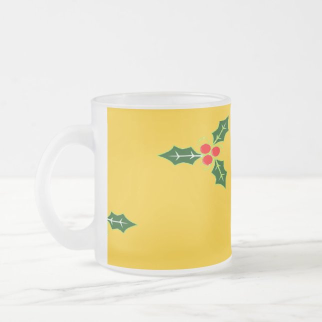Tasse Givré Saint de Noël sur orange (Gauche)