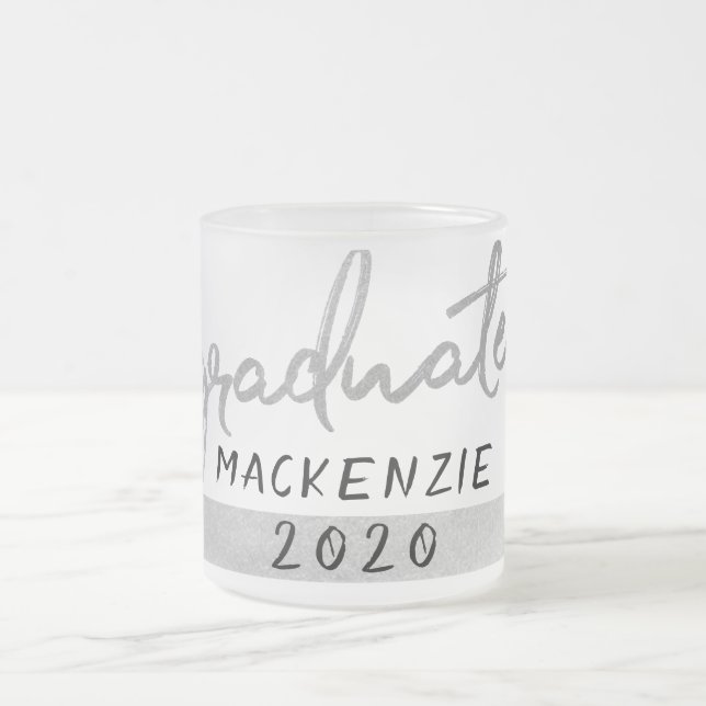 Tasse Givré Script Silver Gradué | Faux Metallic tendance (Centre)