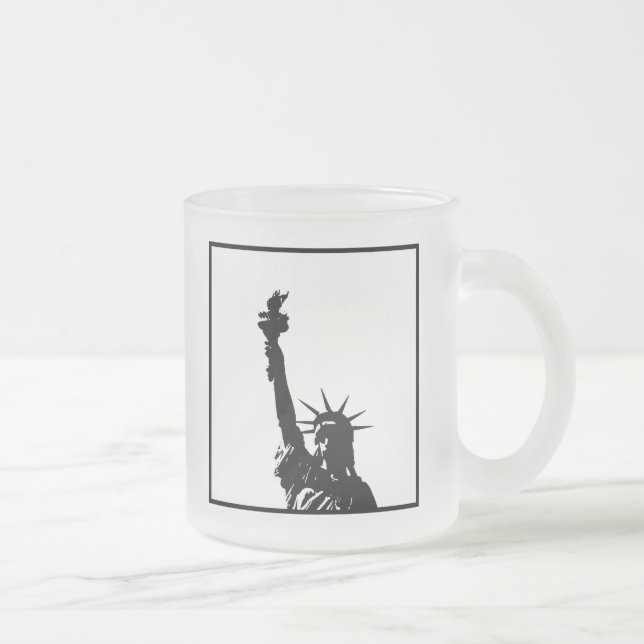Tasse Givré Silhouette Lady Liberty noir et blanc (Droit)