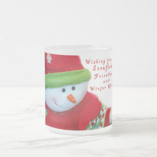 Tasse Givré Snowflakes & Snowman avec devis