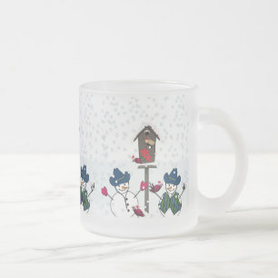 Tasse Givré Snowmen de Noël avec Cowboy Casquettes
