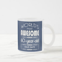 Tasse Givré soixantième D'anniversaire des mondes bleu-foncé