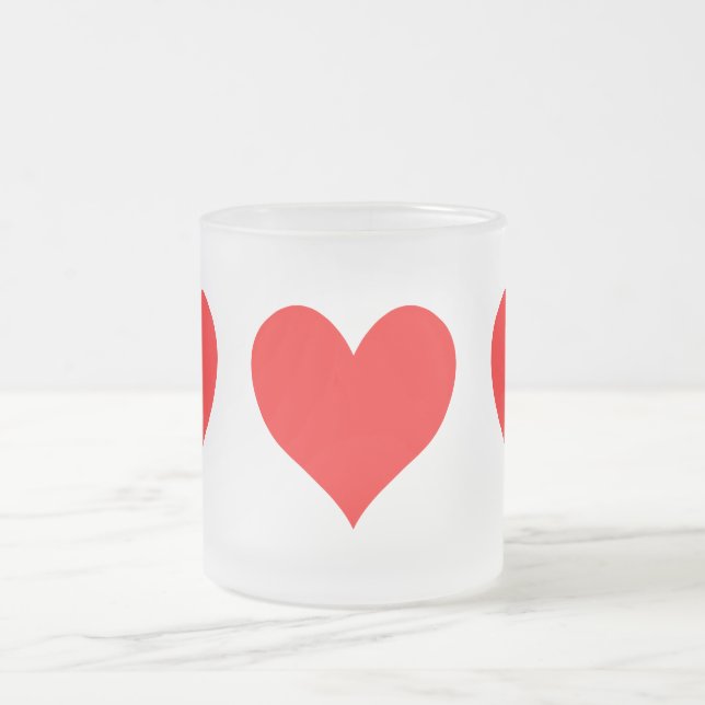 Tasse Givré Solide Rouge Rouge mignon Coeur (Centre)