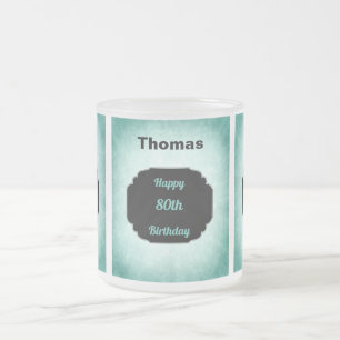 Tasse Givré Style bleu ajouter nom 80e Anniversaire design