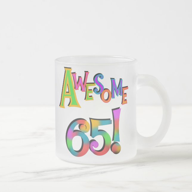 Tasse Givré Super 65 Tshirts et cadeaux d'anniversaire (Droit)